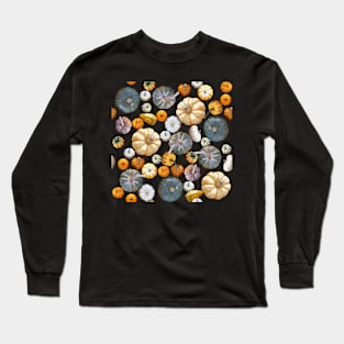 Pumpkin Tile 2 (Dark Green) Long Sleeve T-Shirt